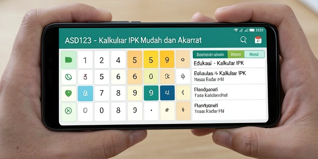 Antarmuka aplikasi Kalkulator IPK ASD123 yang sederhana dan fungsional.