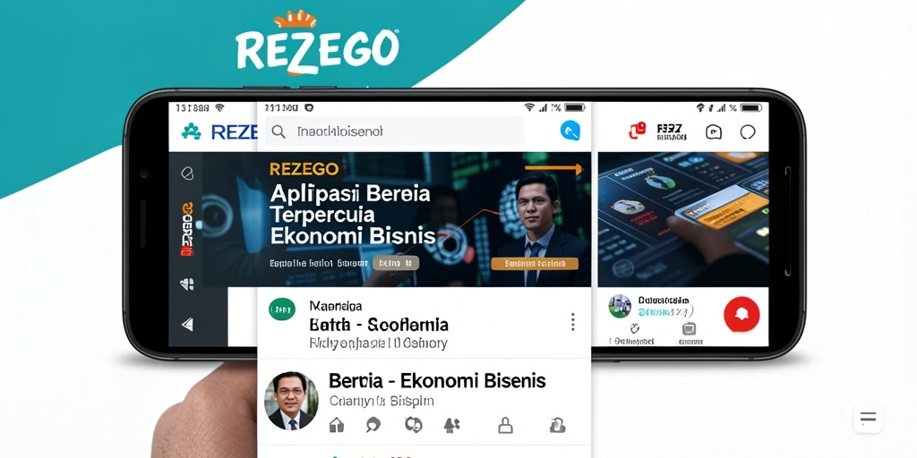 Tampilan antarmuka REZEGO yang modern dan informatif untuk berita ekonomi.