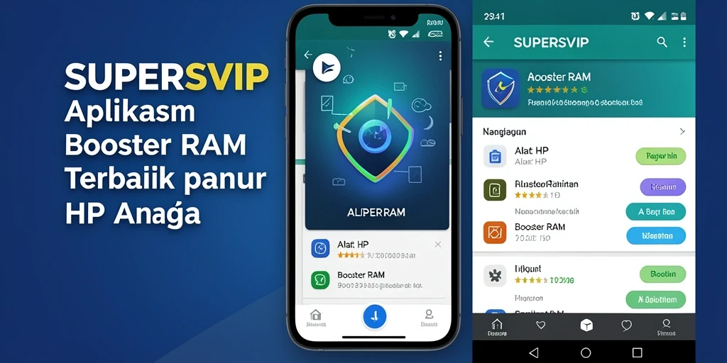 Antarmuka aplikasi SUPERSVIP yang bersih dan fungsional untuk Booster RAM.