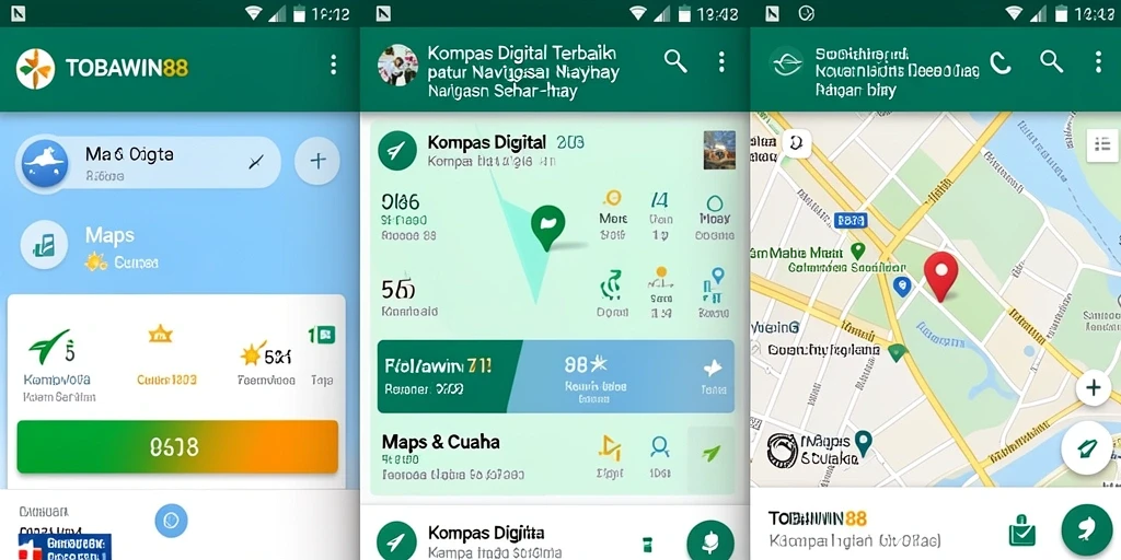 Screenshot TOBAWIN88 menampilkan antarmuka Kompas Digital yang intuitif.